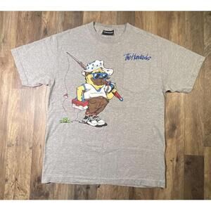 The Hundreds T Shirt Mens Size Medium Gray Fishing Pug Graphic Tee Streetwear .